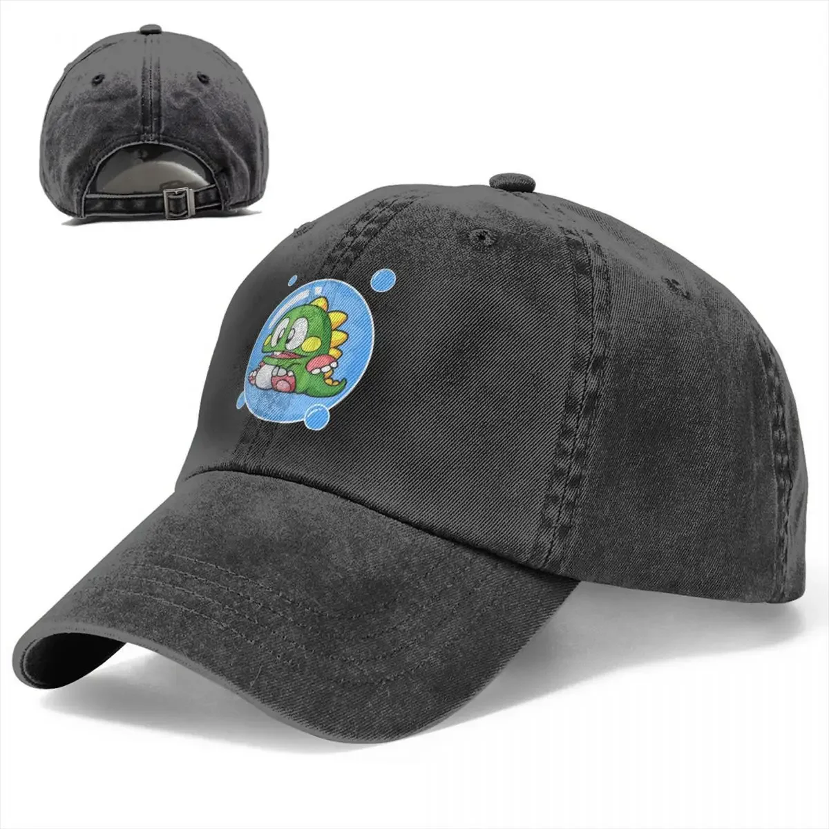 Vintage Classic Arcade Game Bubble Bobble Baseball Cap Unisex Style Distressed Denim Snapback Hat Outdoor