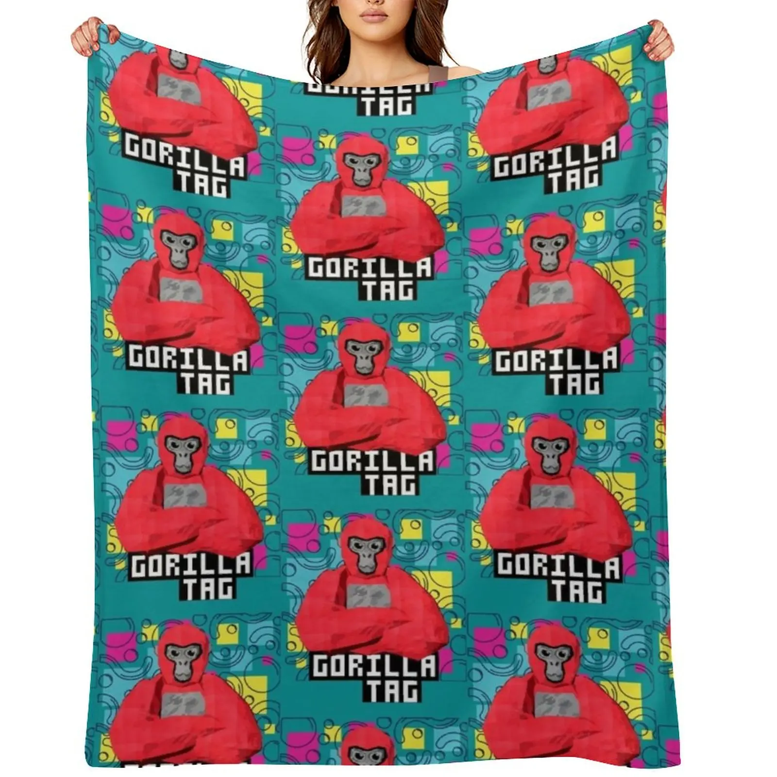 

Gorilla Tag cools red 4 Throw Blanket Soft Plush Plaid blankets and throws Blankets For Sofas Comforter Blankets
