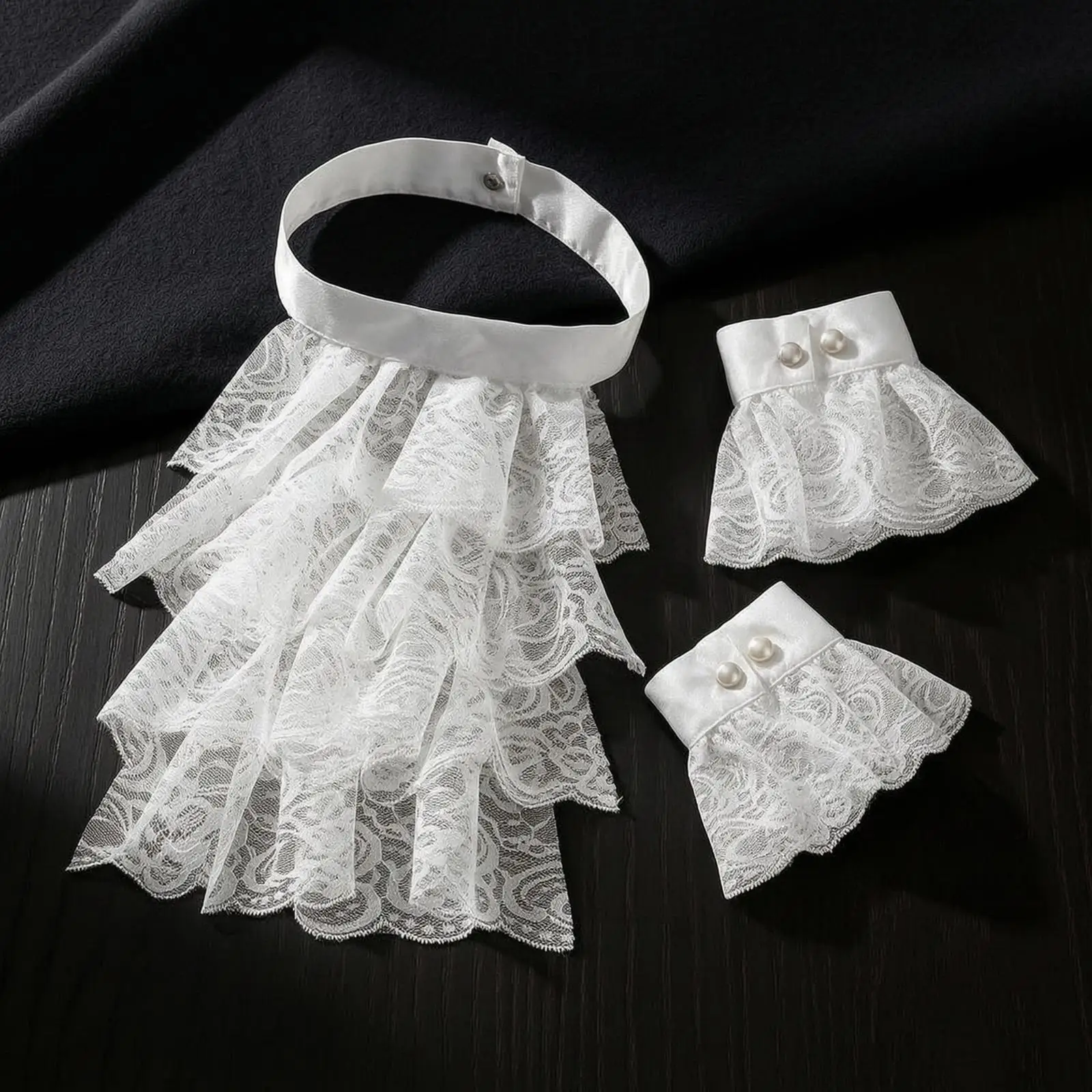 Obrázek 5: Krajka bryndáček s potítka nabíranou vintage-inspired límec pro celý genders