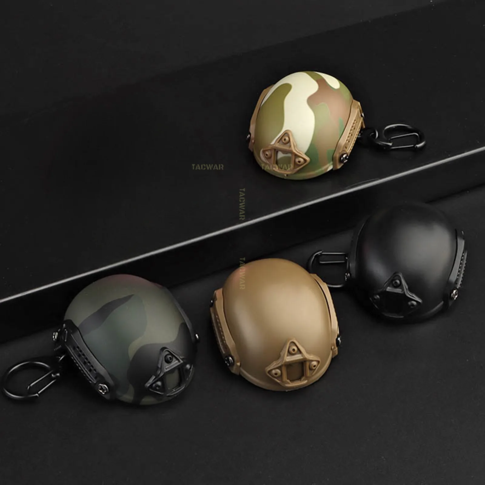 Tactical Keychain Plastic Fast Helmet Model Key Ring with Beer Bottle Opener for Detachable Camping Backpack Football