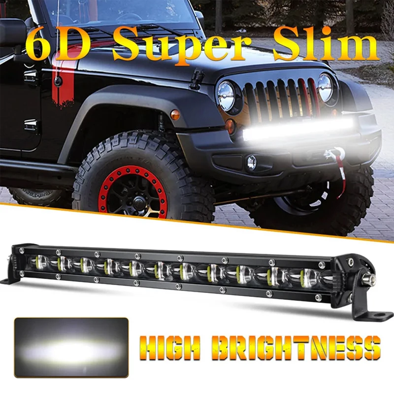 6D Lens Work Light Led Bar for Car Trailer ​Accessories off road Spot Flood Led Light Bar for Truck Tractor Work Lamp 1PC