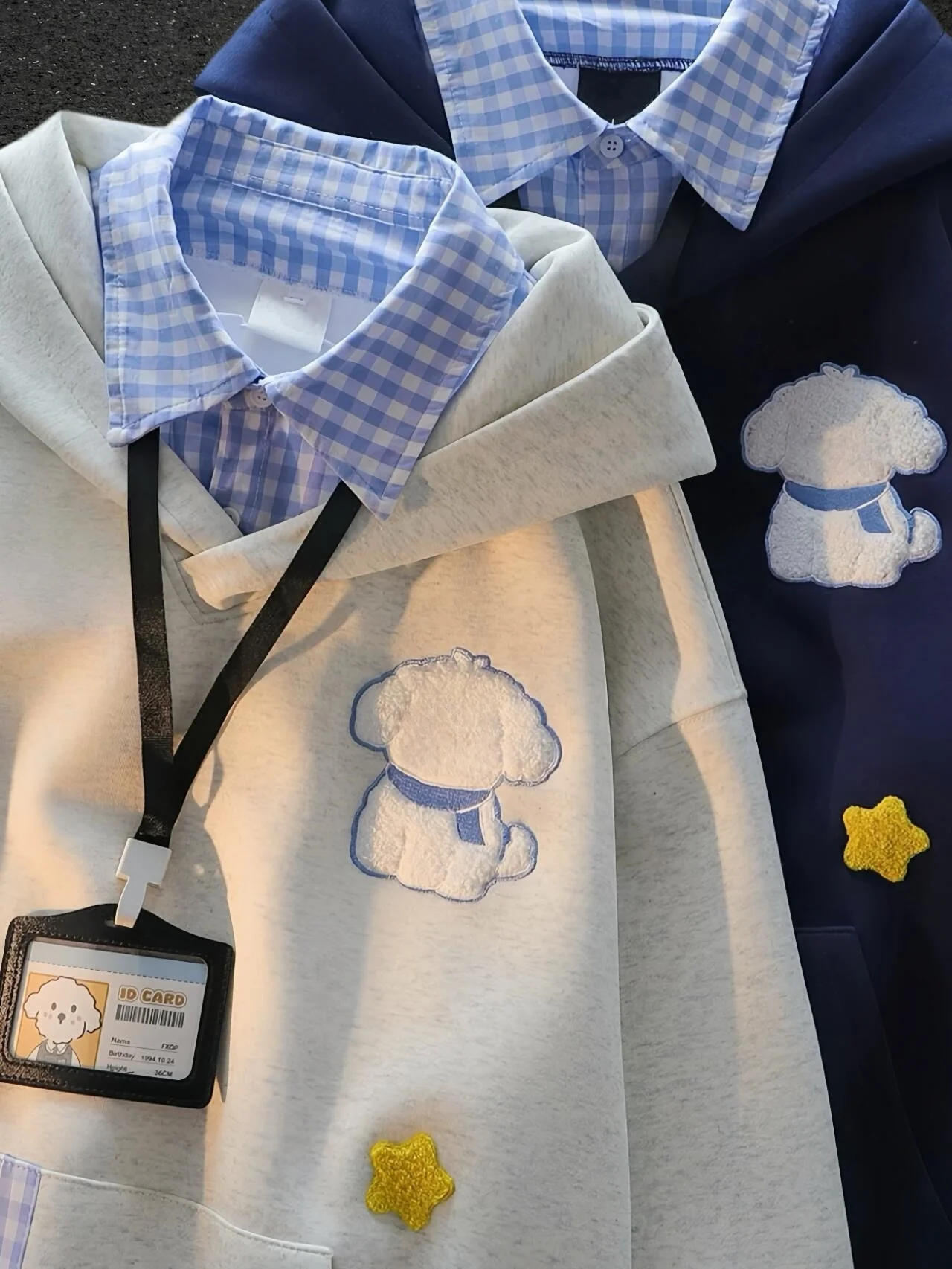 

Ретро-худи с мультяшной вышивкой в академическом стиле, женская свободная повседневная толстовка в стиле оверсайз, модный универсальный свитшот для осеннего сезона