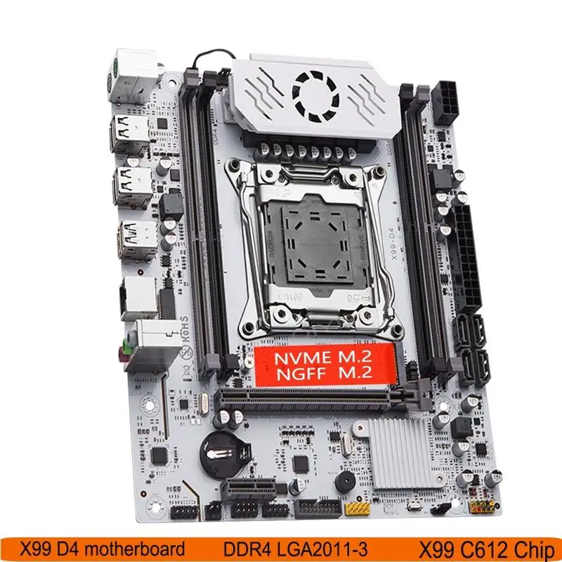 To X99 Motherboard LGA2011-3 X99 C612 chip Slot USB3.0 NVME M.2 SSD Support DDR4 Memory and Xeon E5 V3 V4 Processor X99 D4