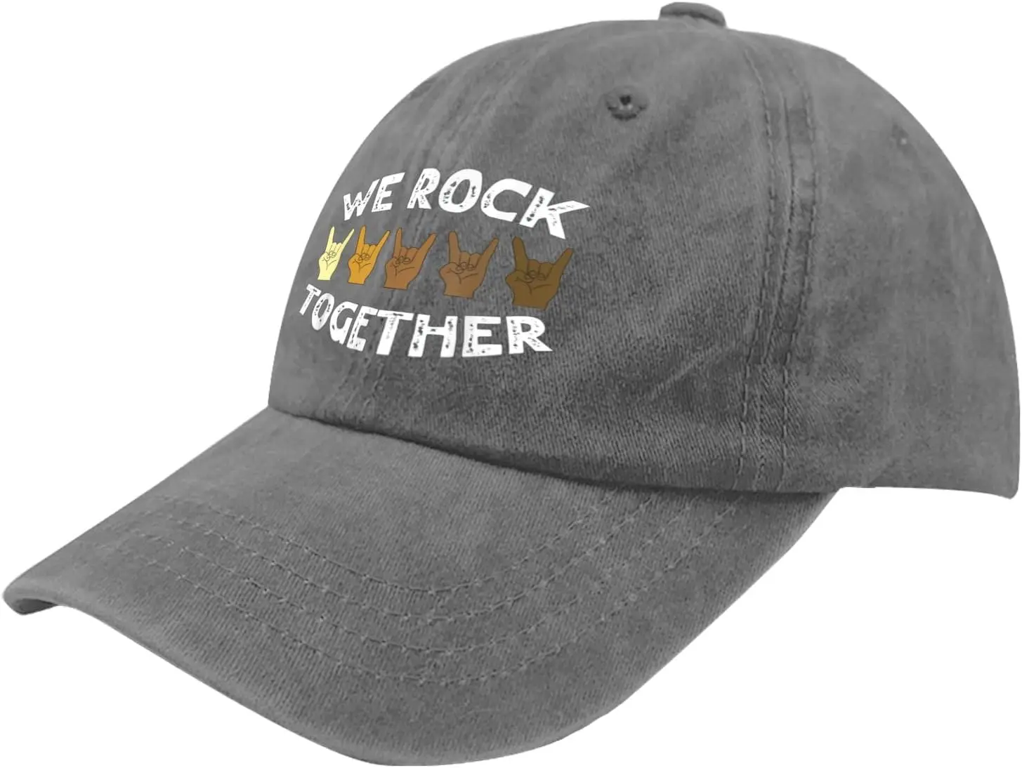 We Rocks Together Hat for Womens Trendy Tennis Hats for Mens Pigment Black Cap Plain Unique One Size