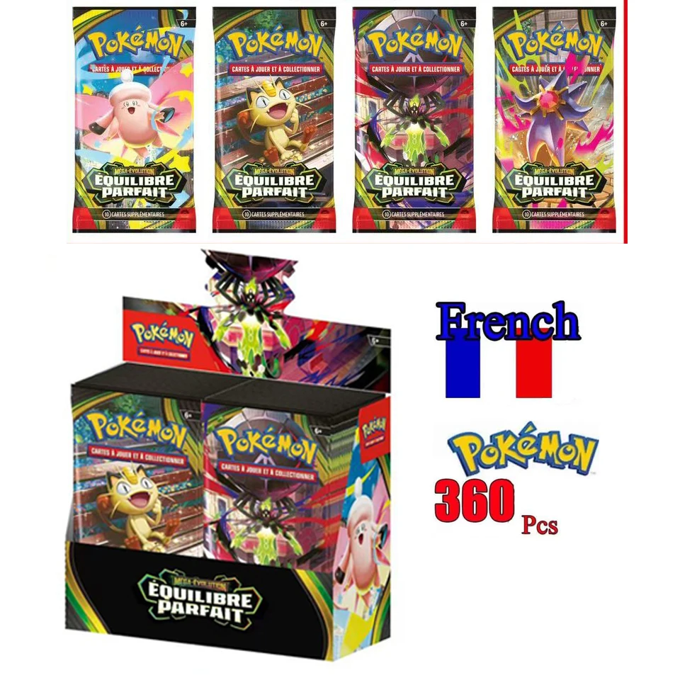 28 Stile – 80-360 Pokémon-Karten Französisches Pokémon TCG: EQUILIBRE PARFAIT VIOLE 151 MEGA EVOLUTION EQUILIBRE PARFAIT Booster Box Spiel