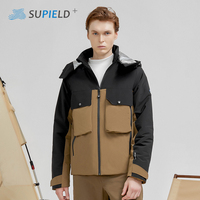 Supield Aerogel Warm Overalls Cold Resistant Jacket Men Casual Hooded Windbreaker Coat 2022 Men Winter Warm Outwear Jacket Mens