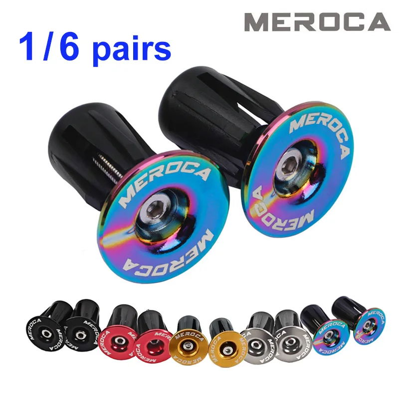 1~6 Pairs Bicycle Handlebar End Plug Aluminum Alloy Handle Bar Grip Cover Road MTB Bike End Cap Cycling Accessories