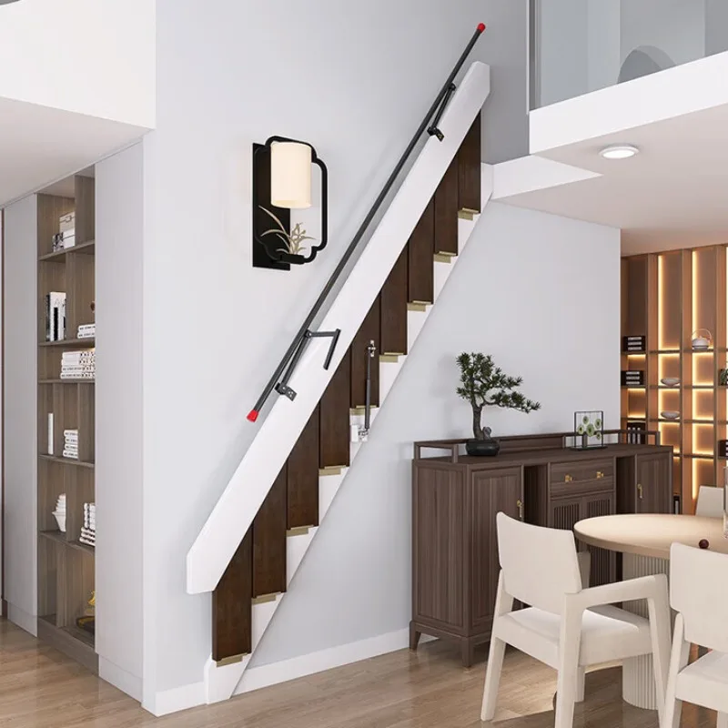 

Loft Solid Wood Folding Stairs Home Invisible Indoor Wall Attached Shrinkable Wall Mounted Telescopic Ladder Single Apartment