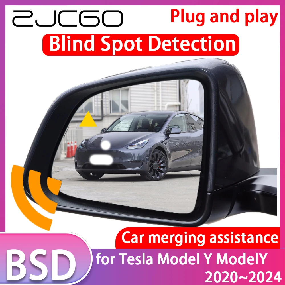 ZJCGO for Tesla Model Y ModelY 2020~2024 Blind Spot Detection Car BSD BSA BSM System Driving Warning Radar Alert Mirror