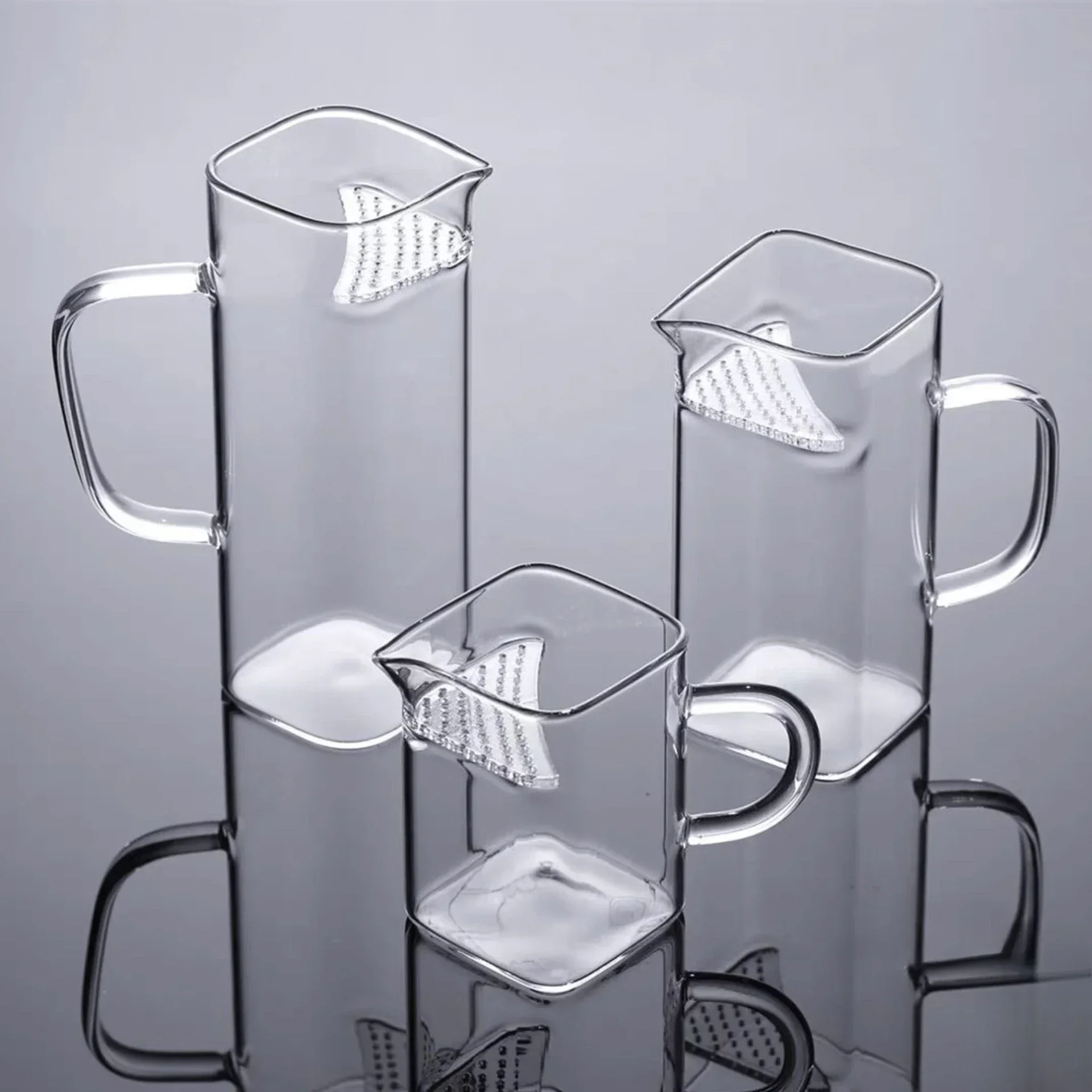 

Creative Square Teapots Water Glass Cup Teaware Chinese Kung Fu Transparent Glass Tea Cup with Filter Household Drinkware Teacup