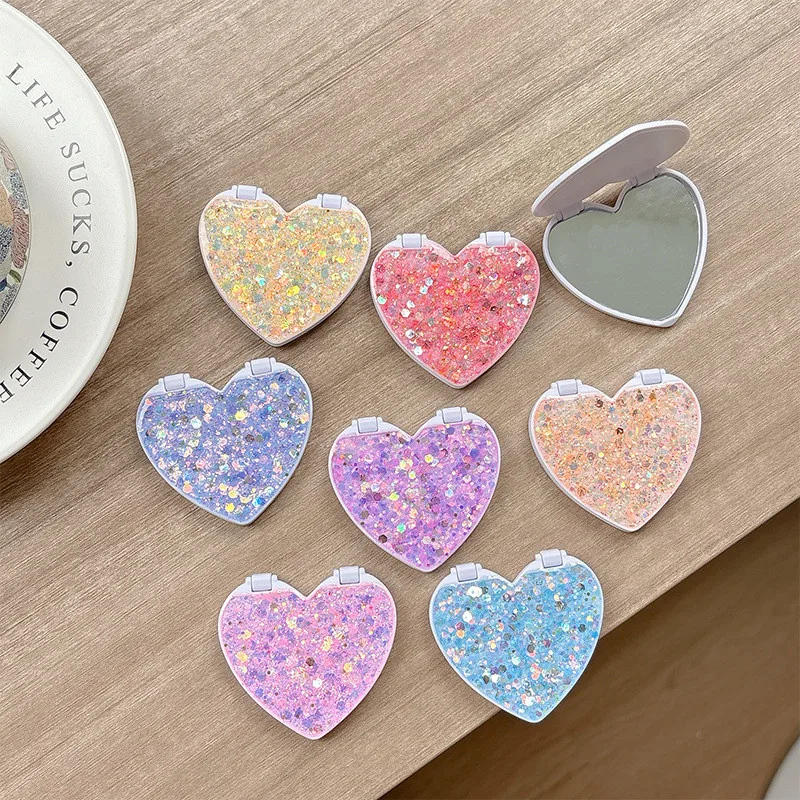 

GLITTER Love Flip Cover Mirror Mobile Phone Holder Stand Fold Finger MagSafe Grip Bracket Accessories Socket For iPhone 16