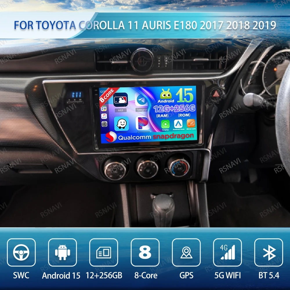 

Android 15 Car Radio For Toyota Corolla 11 Auris E180 2017 2018 2019 Wireless Carplay Auto DVD Head Unit BT Multimedia Autoradio