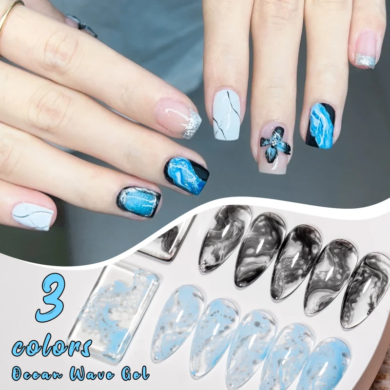 فقاعة المحيط موجة هلام مسمار البولندية مسمار كزة الورنيش بسرعة تزهر نقع قبالة الأشعة فوق البنفسجية LED هلام لمسمار الفن DIY مانيكير مستلزمات الأظافر #4