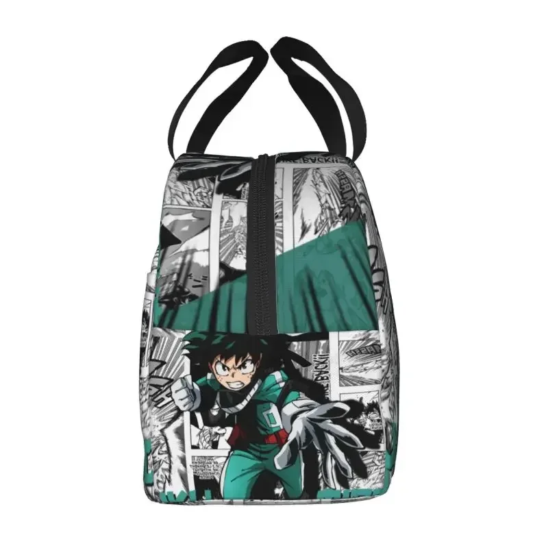 My Hero Academia Izuku Insulated Lunch Bag for School Office Cooler Thermal Bento Box Women Children Food Container Tote Bags