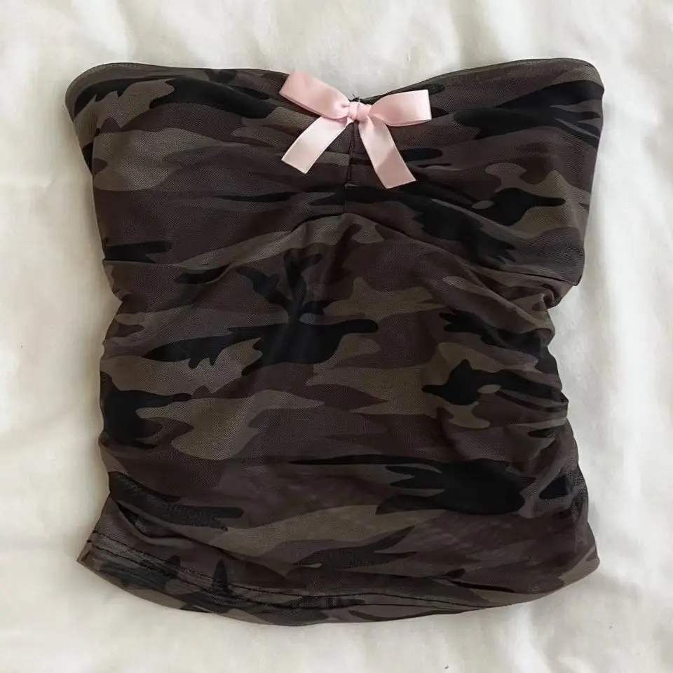 Sexy Y2K Leopard Print Women's T-shirts Tube Tops Streetwear Urban Aesthetic Commuting Retro Crop Tees Comfortabled Casual Cute