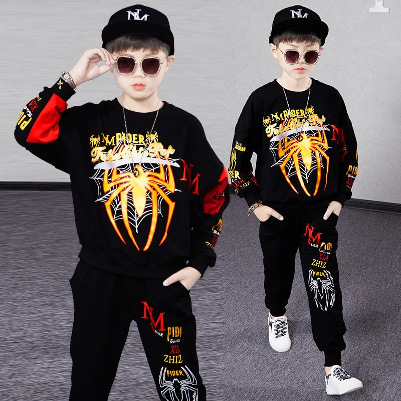 Boys Sweatshirts +Pants Kids Suits 2PCS/Set Cotton 2024 Scoop Spring Autumn Cotton Outfits Teenagers Sport Christmas Gift Childr