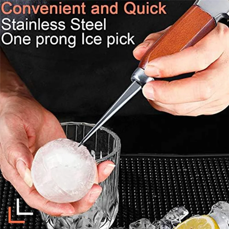 Set di chippole per ghiaccio da 2 pezzi con manico in legno, pinza per ghiaccio per tritaghiaccio perfetta per bar, barista. Il miglior strumento per intaglio