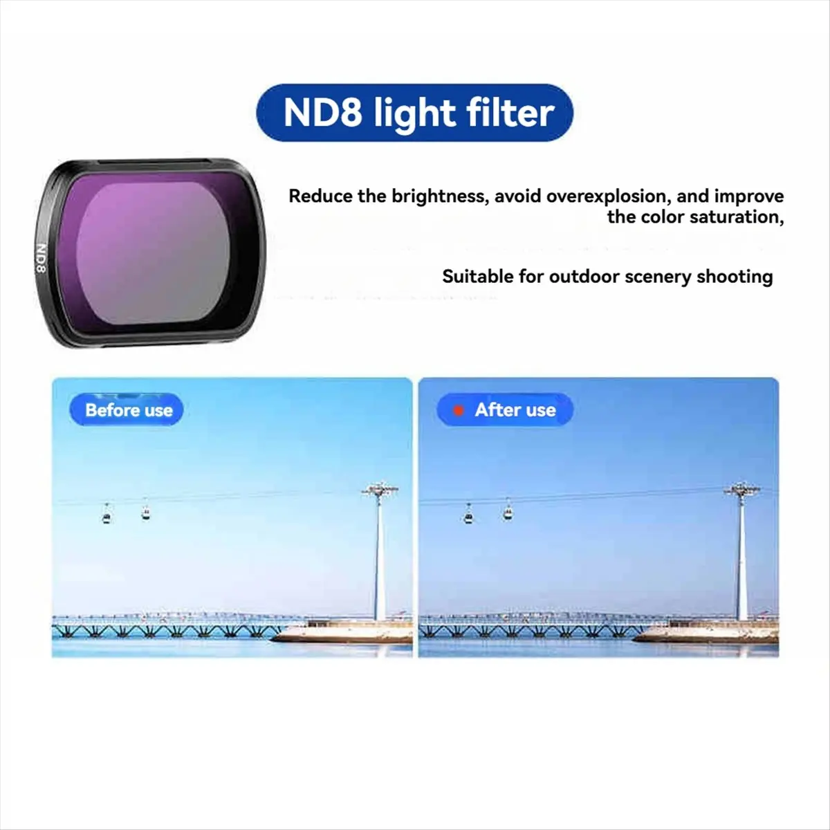 CH◆☆§Magnetic Effect Filter Set Magnetic Limited Stops Adjustable ND Filter with HD Multi Coated Optical Glass/Aluminum Frame~HO