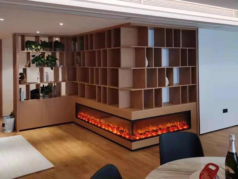 72 Inch Built-in Electric Fireplace Heater with 3-Sided Glass LED Decor Indoor Use Household - view 6