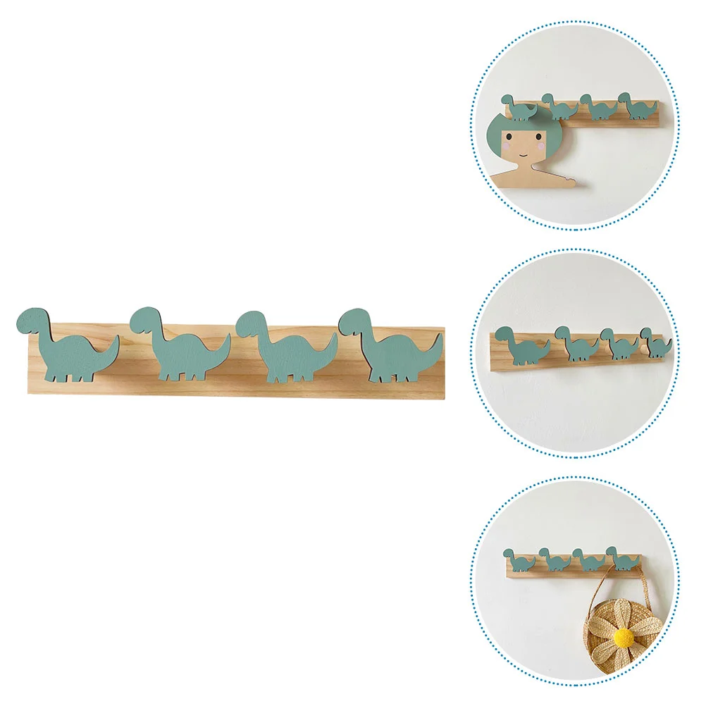 

Dinosaur Hook Bedroom Belt Hooks Decor Storage Towel Wooden Bathroom Door for Wall Cartoon Child