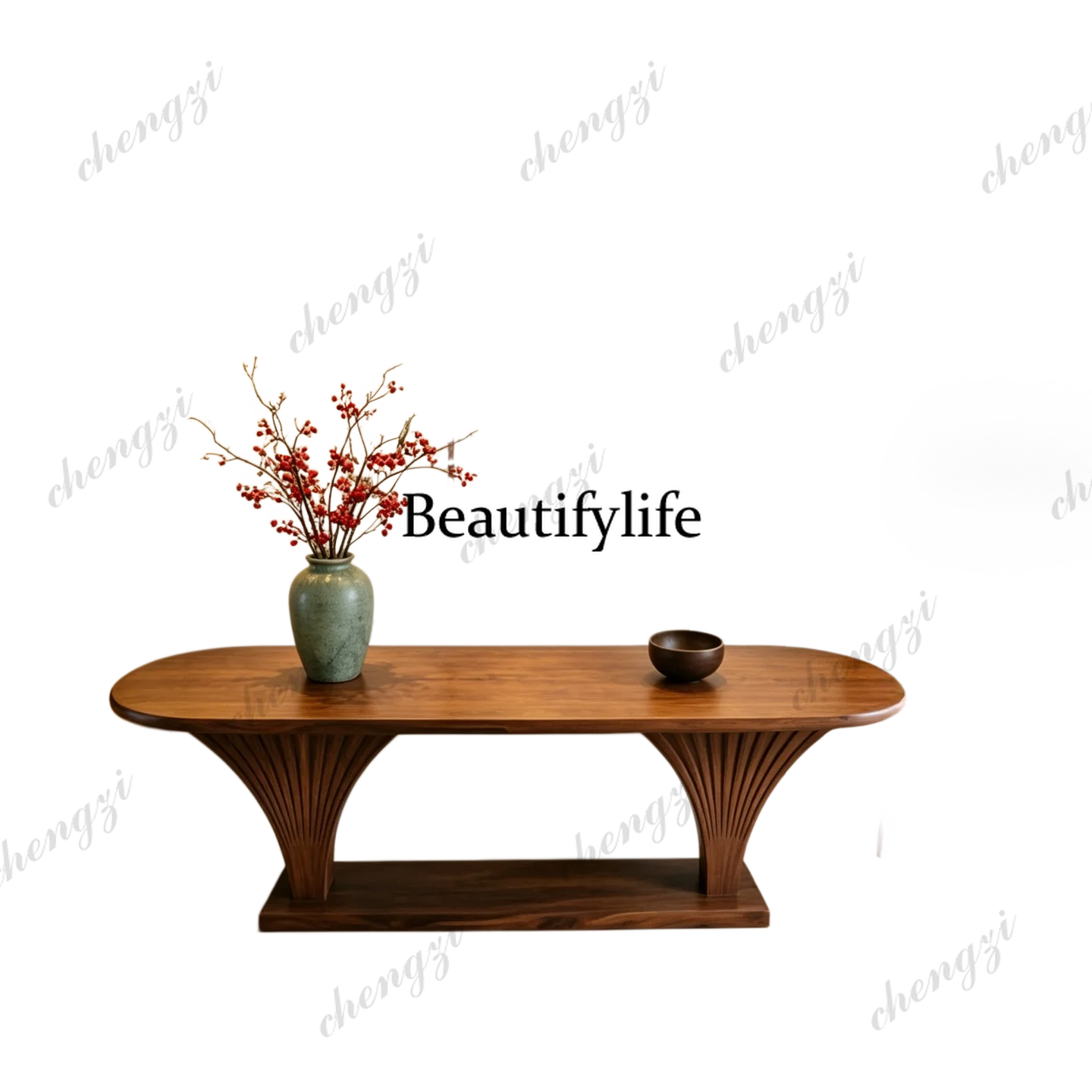 New Chinese-style ebony wood table table, living room entry end view table, wall case table, solid wood entrance table