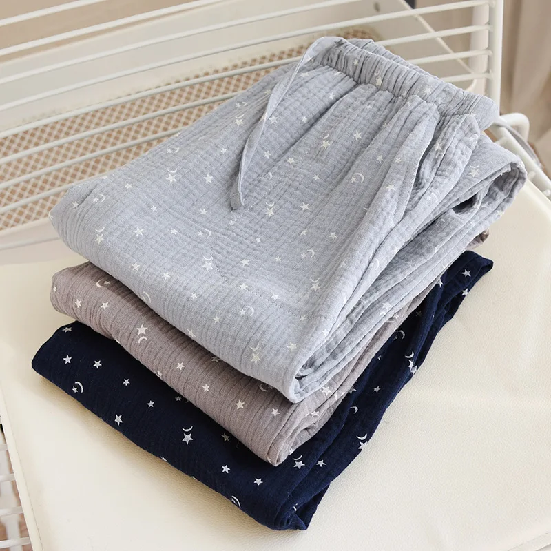 

Couple's Cotton Gauze Pajama Pants For Men & Women Loose Casual Lounge Pants Thin Spring Summer Sleep Trousers Outdoor Wear