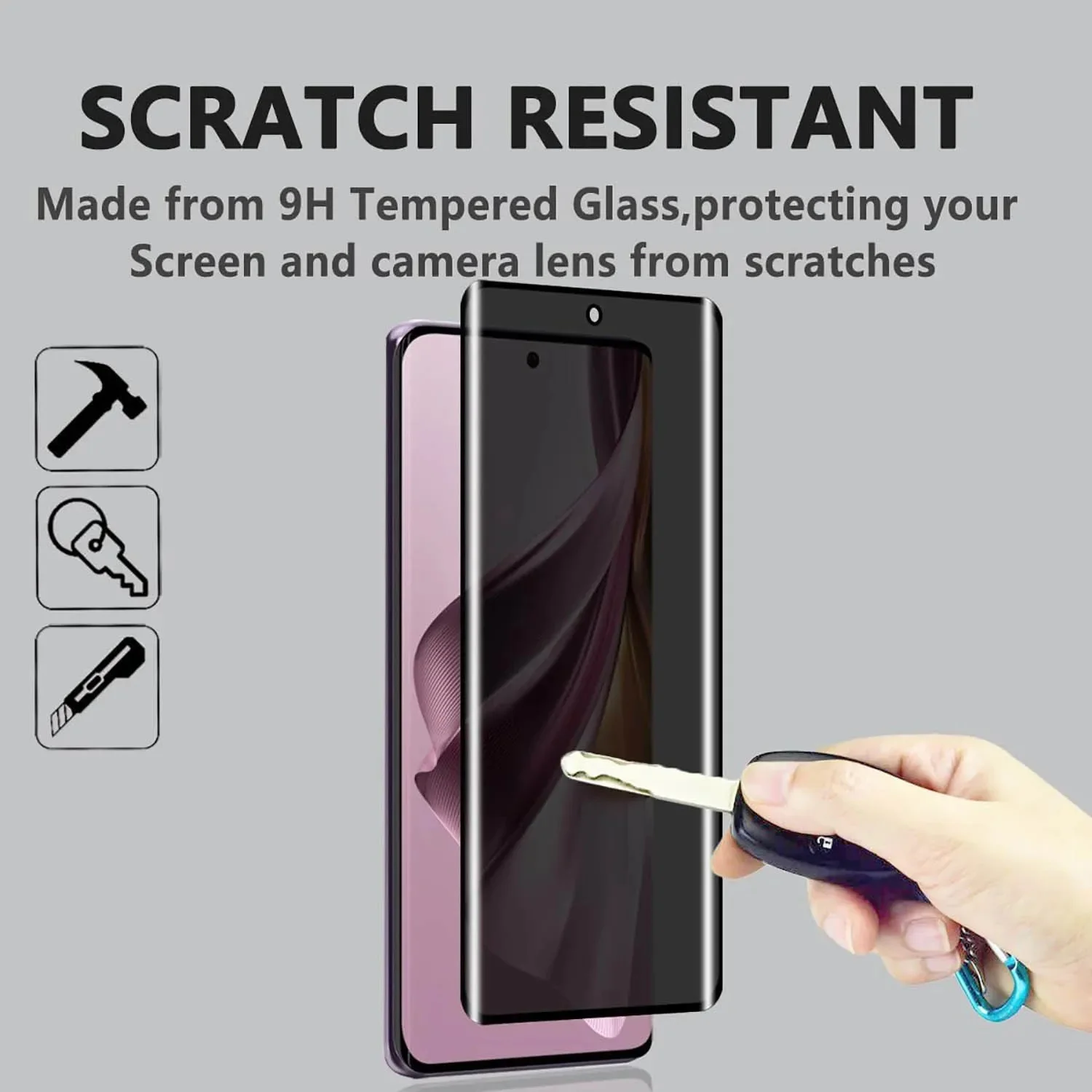 2/4Pcs Anti Spy Tempered Glass For Blackview A200Pro Screen Protector Privacy Glass