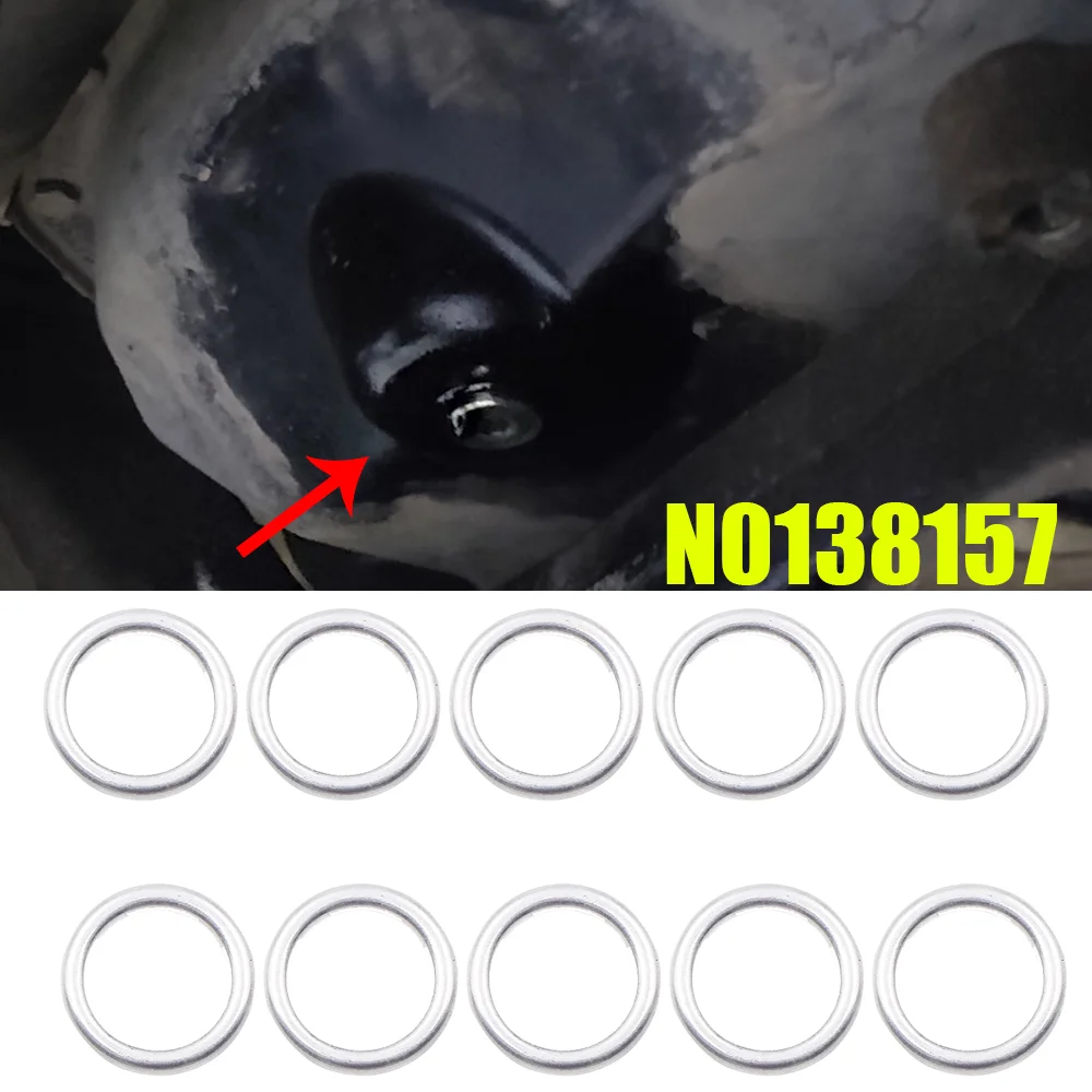 10X Thread Oil Drain Sump Plug Gaskets M14 Crush Washer Seal Ring Car Engine For Audi A4 A6 Q3 Q5 VW Touareg Golf Skoda N0138157