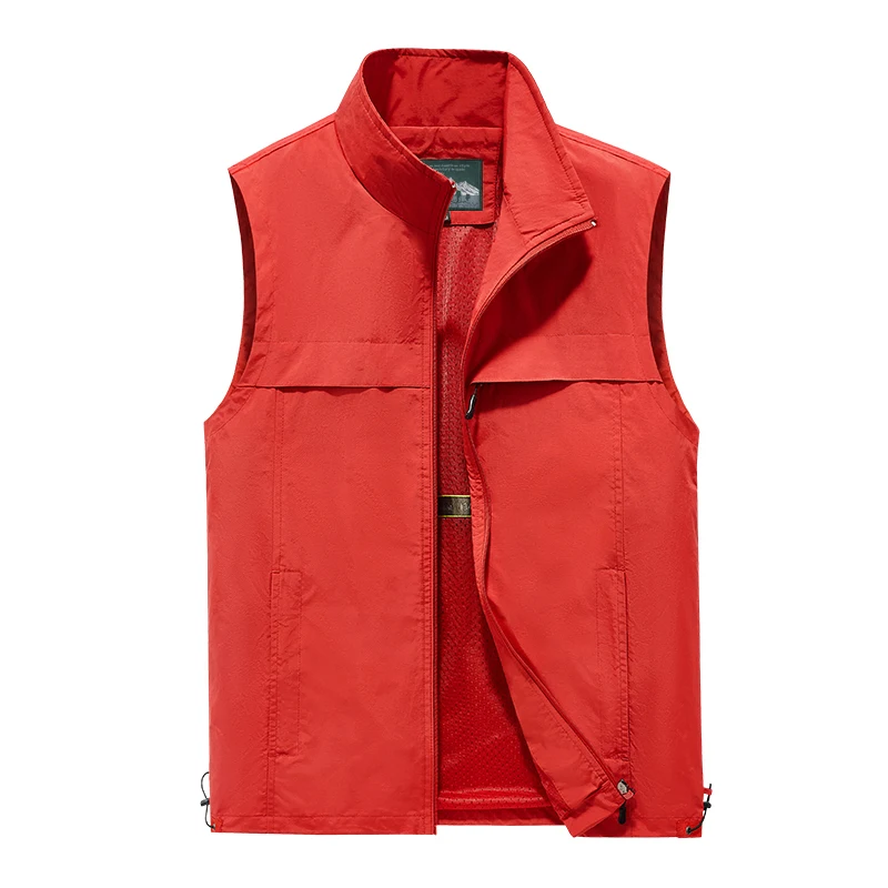 

Men's Fishing Vest Outdoor Stand Collar Summer Vest Windproof Waterproof Quick Dry Multi Pockets Photography Work Waistcoat