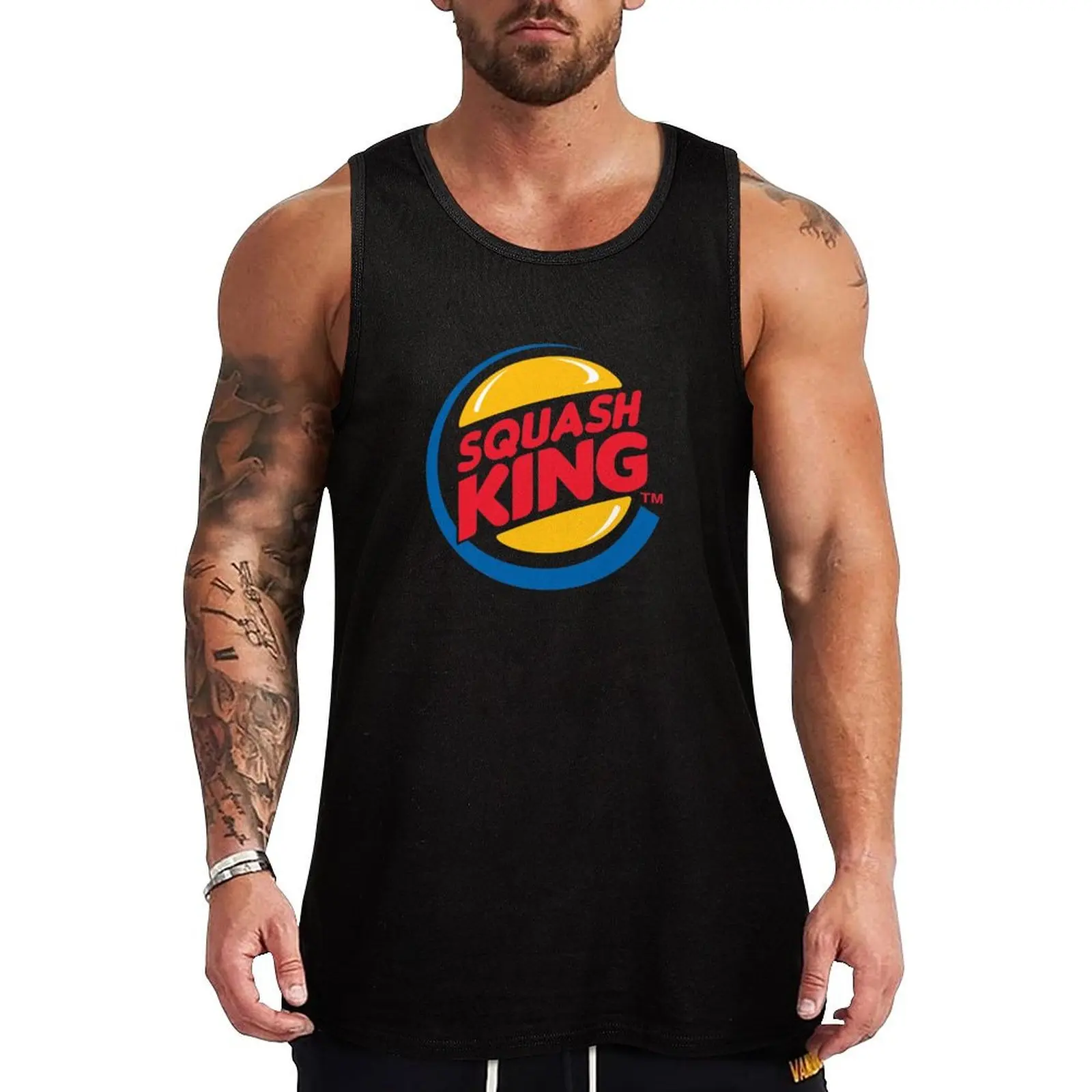 

Squash King Perfect Piece For Squash Lovers And Sports Fans Tank Top Funny Graphic Tank Top Humor Print Sleeveless