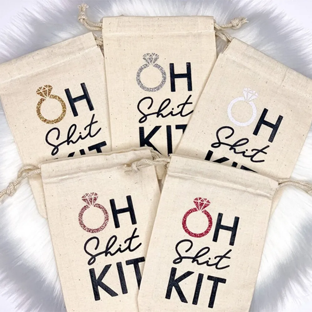 20PCS Custom Glitter Oh SChit Kit -Bachelorette Party Favors Hangover Kit Bag - Bridesmaid Emergency Kit, Hen Party Faover Bags