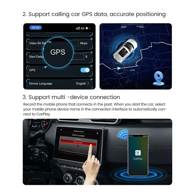 

Беспроводной адаптер Carplay A43M: портативный смарт-бокс для подключения к автомобильной навигации и беспроводному Apple Carplay (донгл)