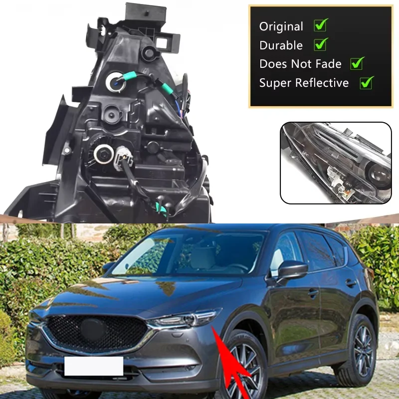 For Mazda CX-5 CX5 KF 2017 2018 2019 2020 2021 Front Headlights Assembly Halogen Fog Light Lamp Warning Clear Lens Accessorie