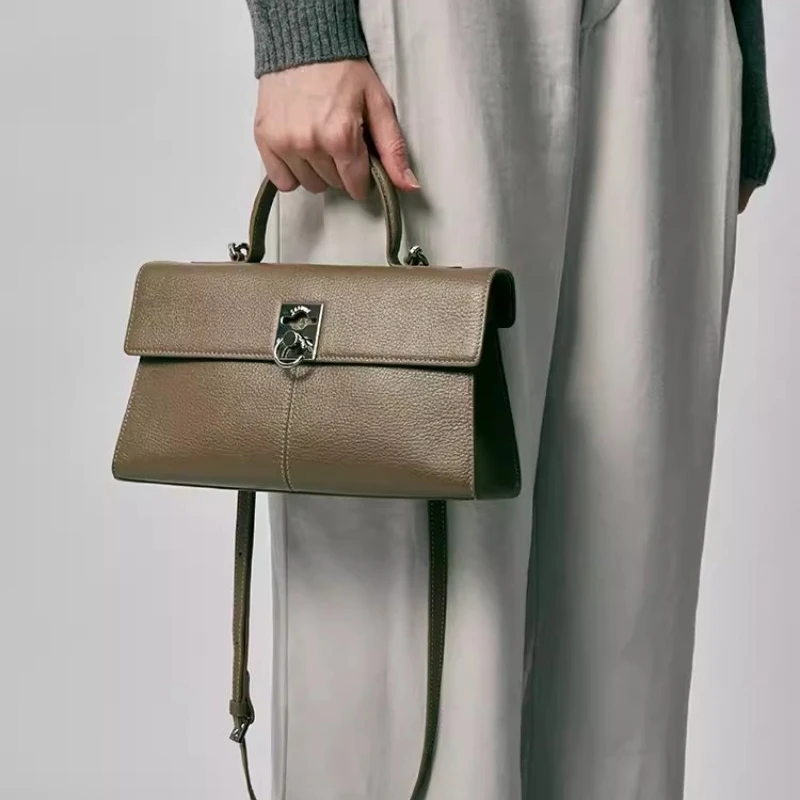 CAFUNE Bag Fashion Design Tote PU One Shoulder Crossbody Bag Trapezoidal Small Square Bag Women\'s Leather Messenger Handbag