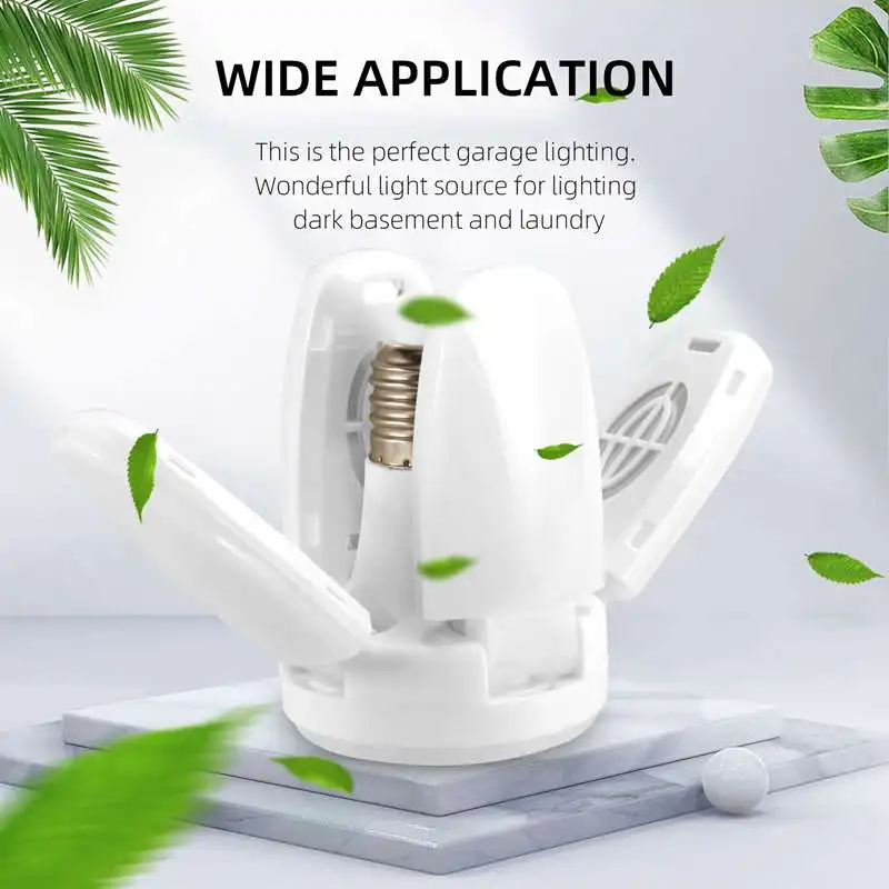 1PC E27 Led Lamp Led Bulb 28W Led Light Bulb AC 85-265V Foldable Fan Blade Lights Lighting For Living Room Garage Light