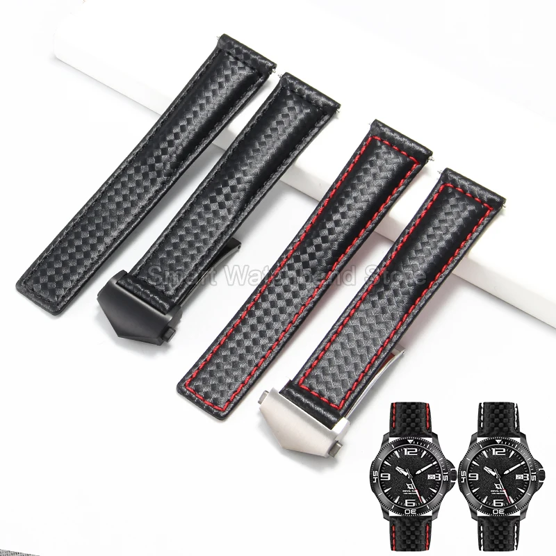 Lightweight Skin-Friendly Sweat Resistant Breathable Cowhide Leather Watch Strap for TAG Heuer Monaco Carrera Series Bracelet