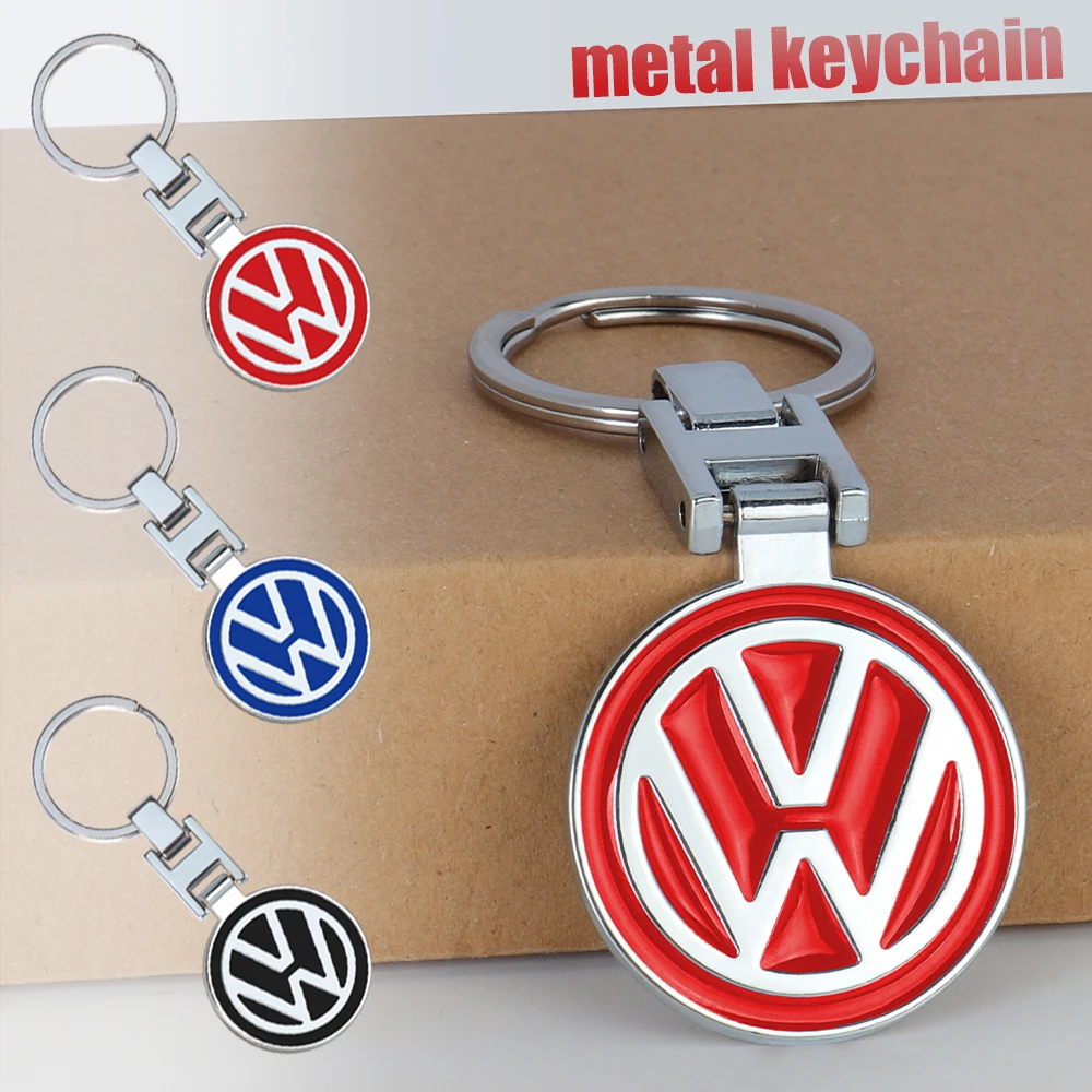 1Pcs Car Metal Alloy Badge Key Chain Pendant Decorative Keyrings Accessories For Volkswagen Golf Lavida Passat Polo Tharu Tiguan