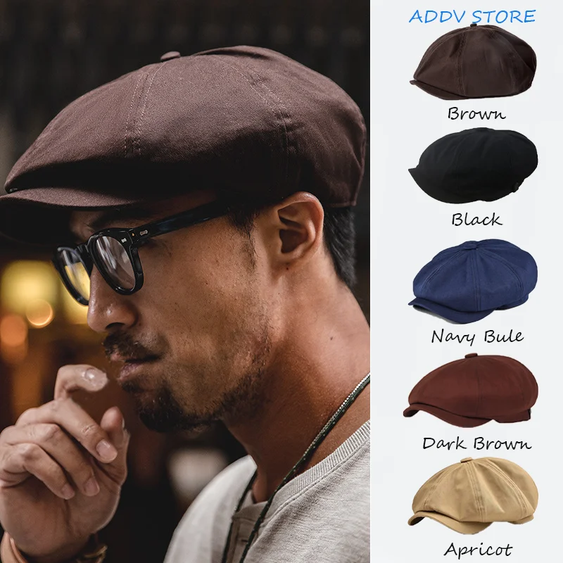 

Madden Frock Retro Baseball Beret Men's and Women's Four Seasons British Vintage Newsboy Octagonal Cap Short Brim Peaked Cap