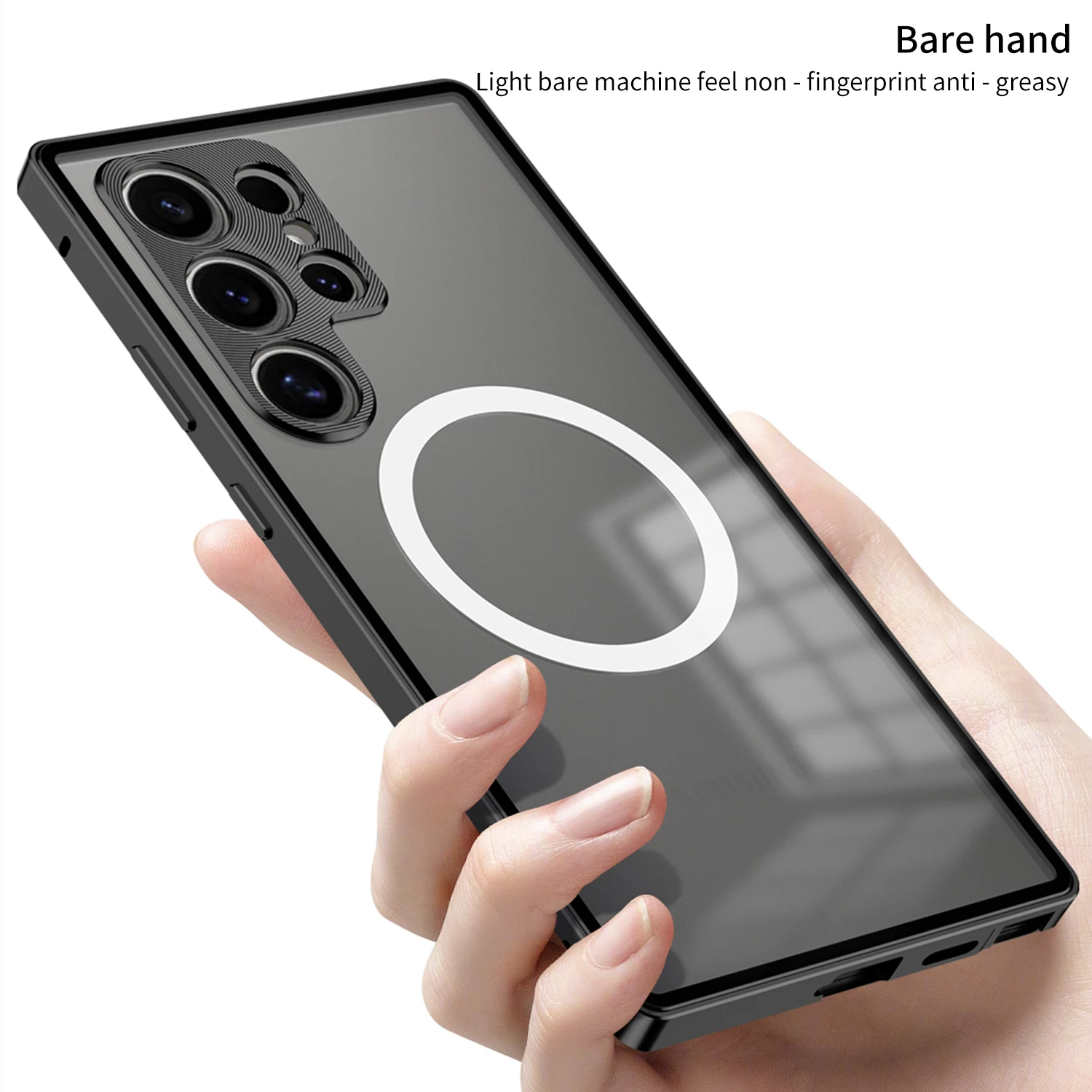 

Aluminum Metal Frame Phone Case, For Samsung S26 S25 S24 S23 Ultra Matte Backplate Elastic Buckle Magnetic Protective Cover