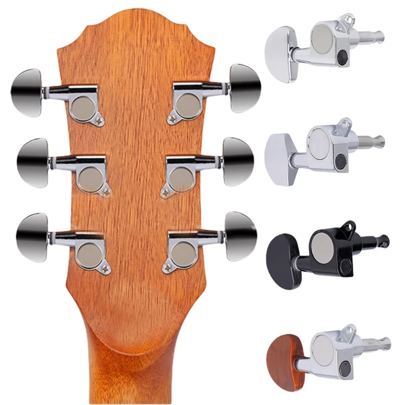 

6Pcs 3L3R Sealed Guitar Tunings Pegs Key Tuners Machine Head Knob Guitar String Tunings Peg Guitar Replacement Part