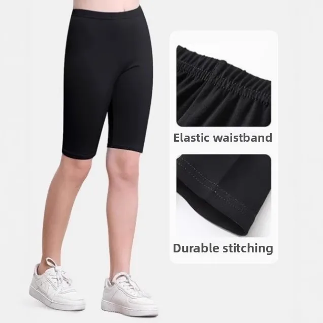 Girls' Cotton Dance Short Pants Five-Quarter Length Cycling Shorts Base Layer Pants Soft Korean Style Pure Cotton Shorts