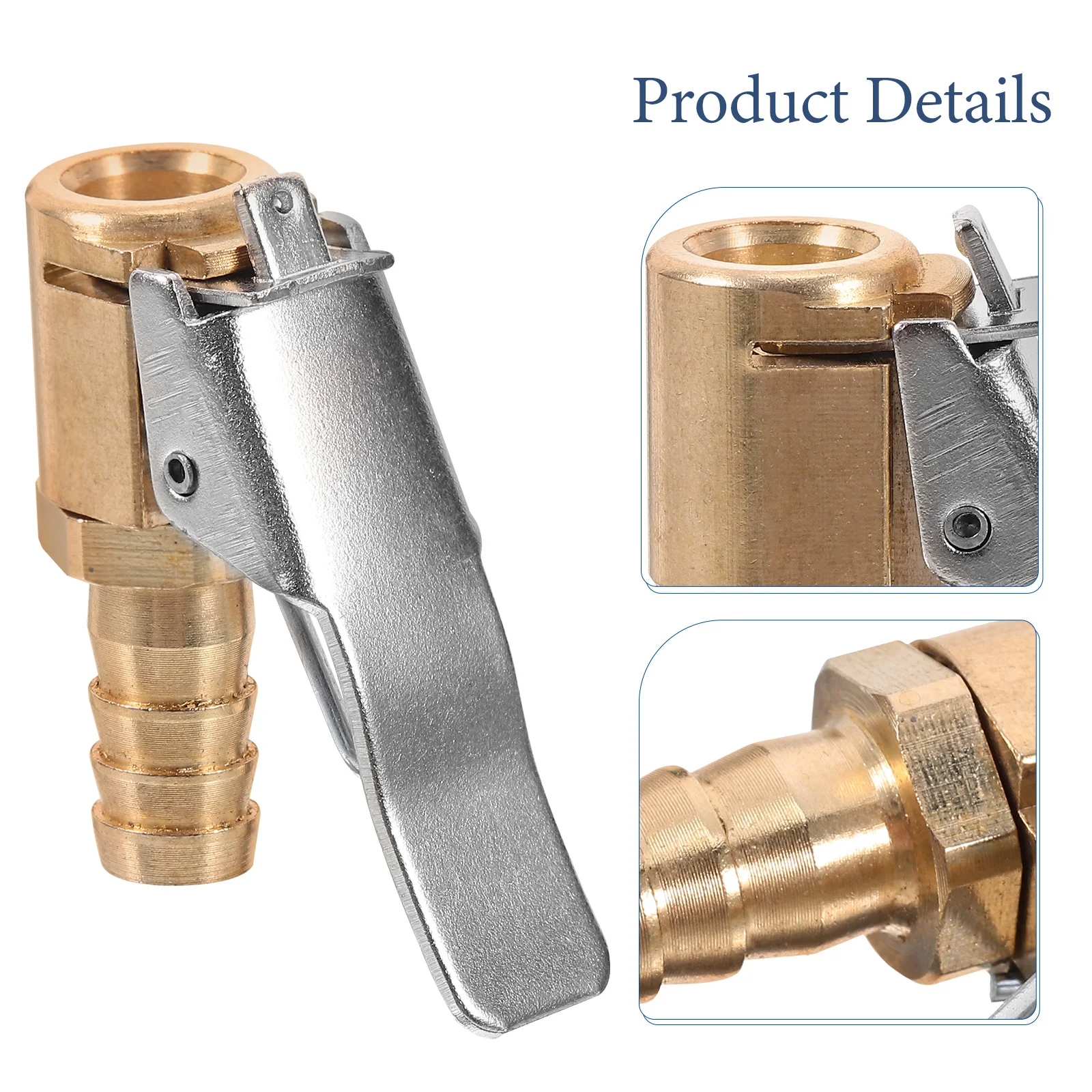 

Air Chuck With Clip Tire Inflator Nozzle Adapter, Locking Quick Connect For Car Tires, Air Compressor Attachment Tool