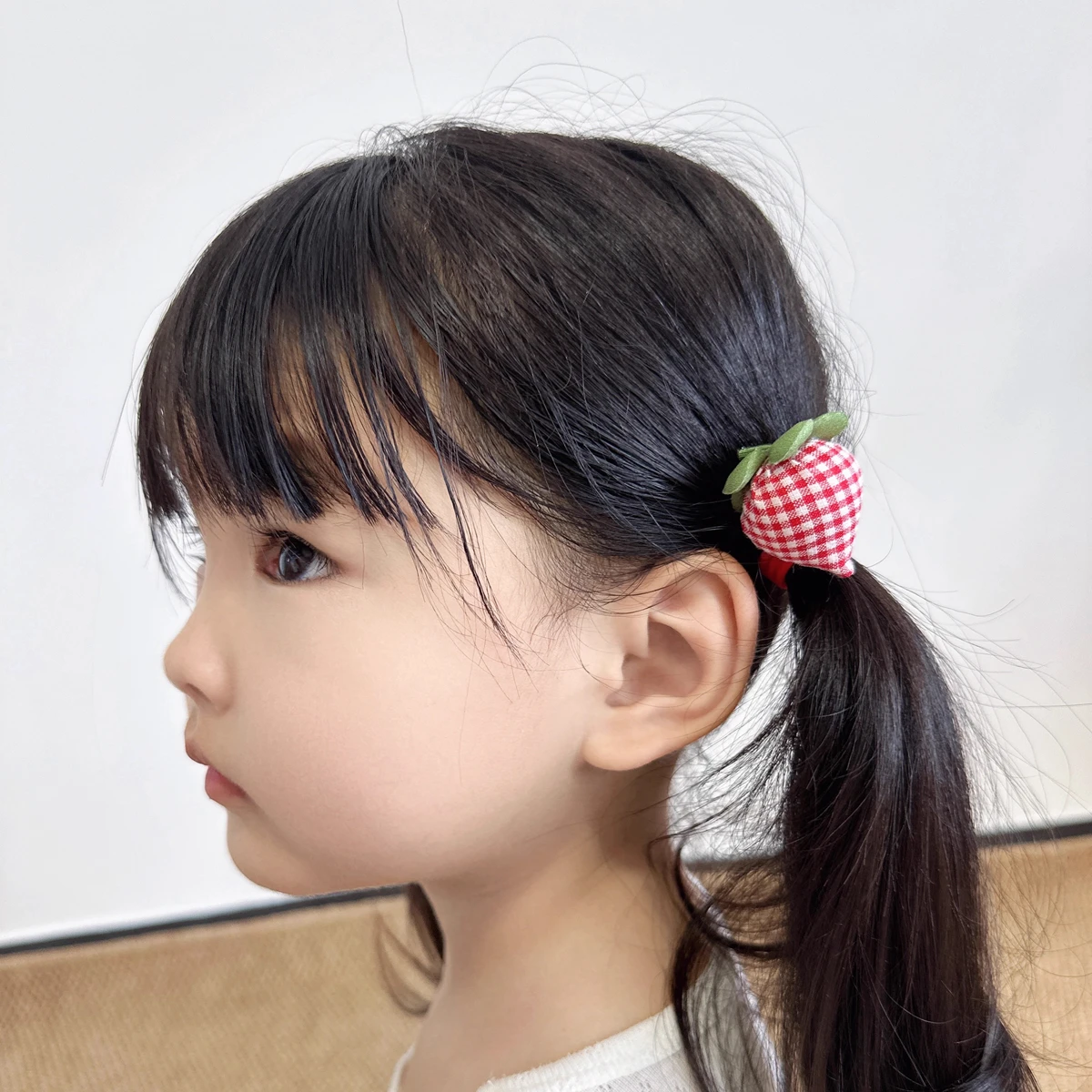 Bandas elásticas para el cabello de fresa de dibujos animados para niñas, accesorios para el cabello, soporte para cola de caballo, lazo para el cabello de algodón para niños, lindas bandas de goma