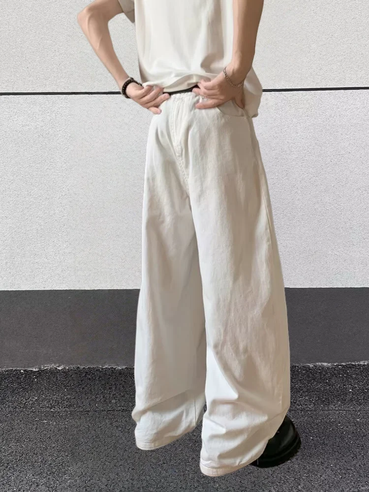 2026 Cyber Y2K Streetwear Letter Embroidery White Baggy Jeans Pants For Men Clothing Straight Gothic Long Trousers Moda Hombre