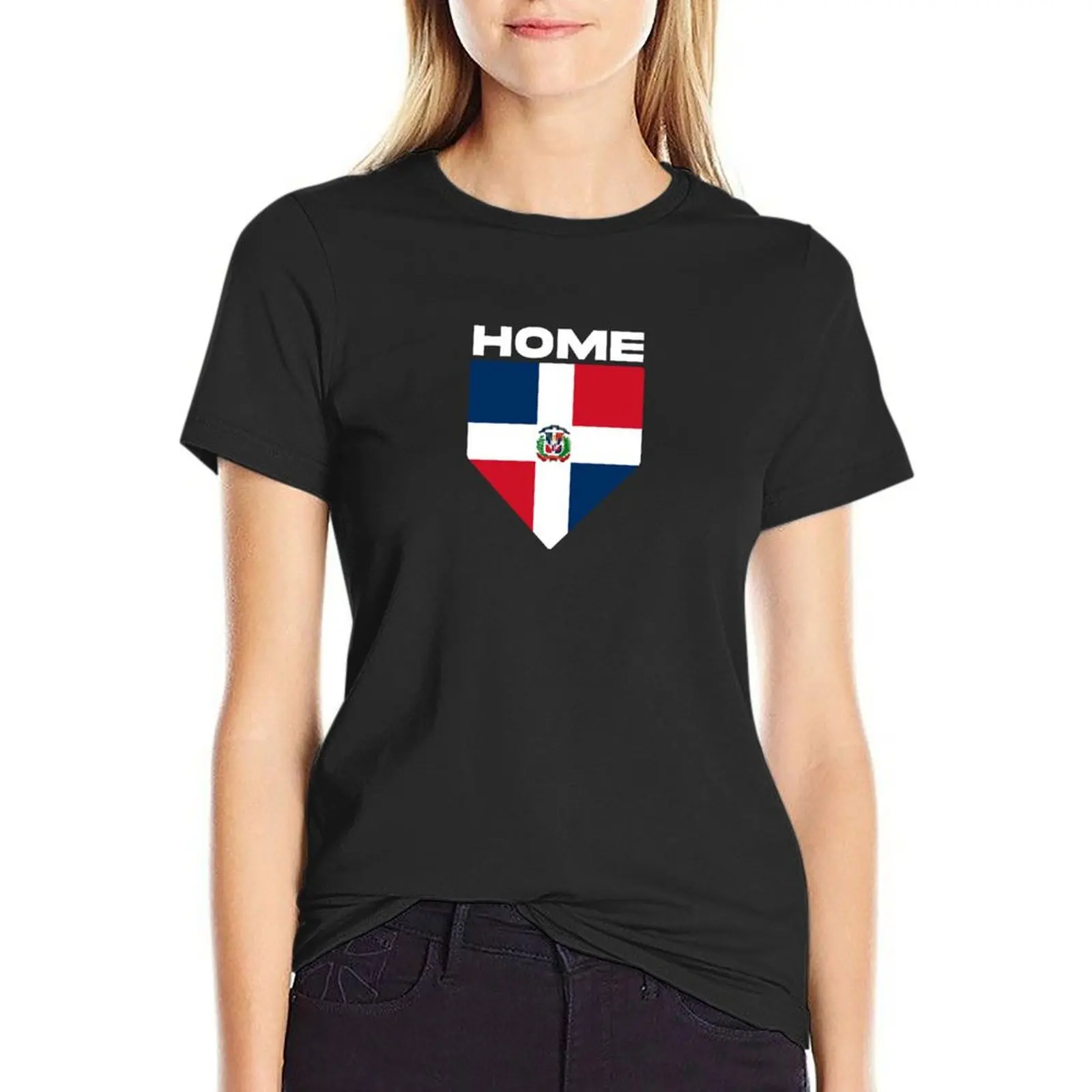 

Dominican Home Plate T-Shirt summer clothes korean fashion t-shirts for Women loose fit