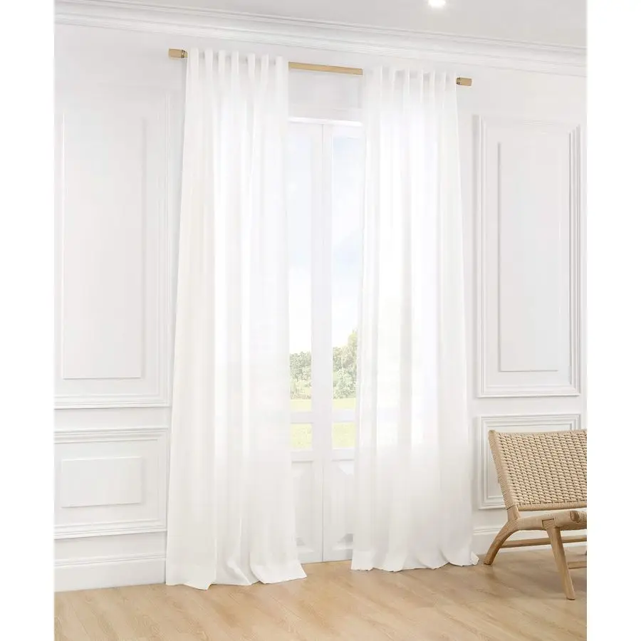

100 Linen Sheer Curtain White Panel 1 Panel Window Natural Linen Sheer for Bedroom Living Room Farmhouse Light Curtain Filtering
