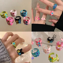 Big Eyes Ring Punk Cute Colorful Monster Finger Ring for Women Fashion Sweet Cat Eyes Open Couple Ring Party Finger Accessories