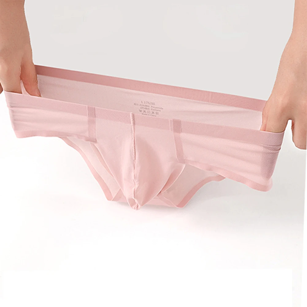 

Sleep Bottoms Daily Knickers Male Sexy Low Waist Solid Ultra-Thin Briefs Men's Underwear Gay Sissy Pouch Underpants Trunks