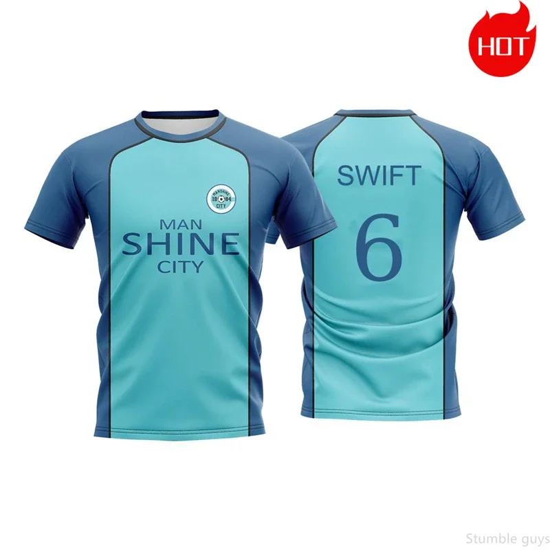 Cartoon Anime Blaues Schließfach-Fußballtrikot T-Shirt Jungen Kleidung Mädchen Kurzarm Harajuku Cosplay Herren Damen Kinder T-Shirts
