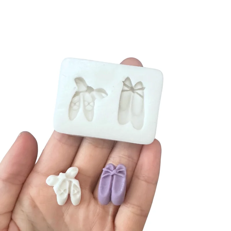 CakeTool Ballet shoes silicone mold Shoe mould Cookie sugar craft fondant cake  Clay decorating Girl baking tool